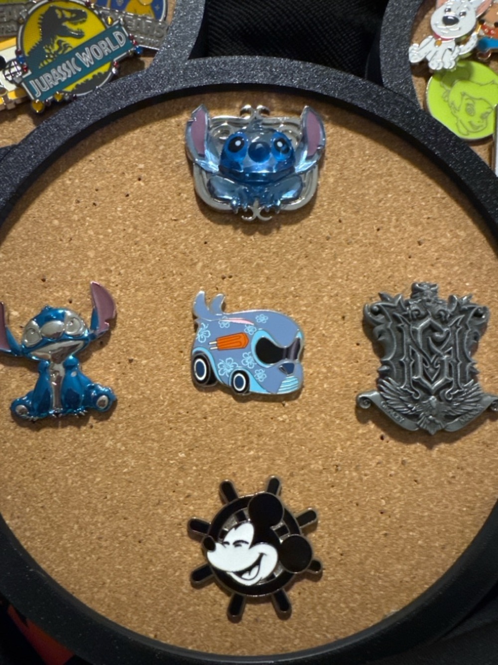 Disney Pin Lot Stitch + Mickey Wheel + LE 300 Maleficent Crest Rare Bundle
